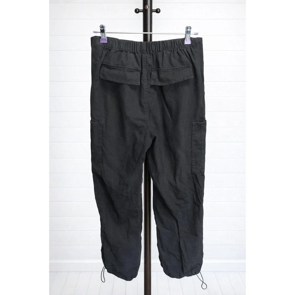 Lovetree Linen Blend Cargo Pant pulls at ankle tie at waist Small - Picture 7 of 7